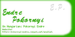 endre pokornyi business card